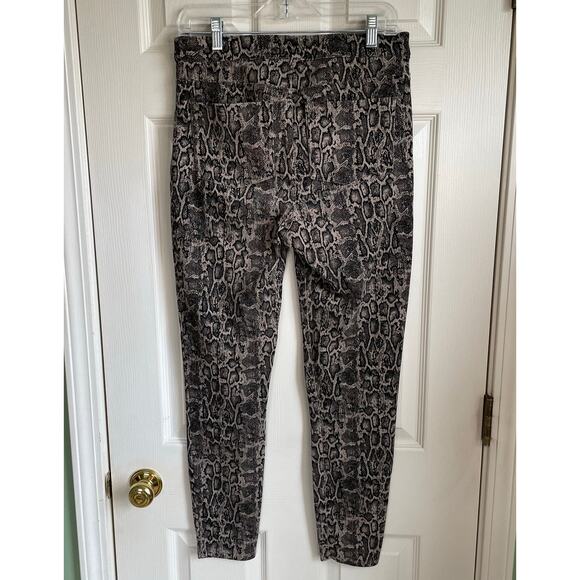 Spanx Jeanish Leggings Size Large Snakeprint Pants Pull On Tan Black - Picture 2 of 7
